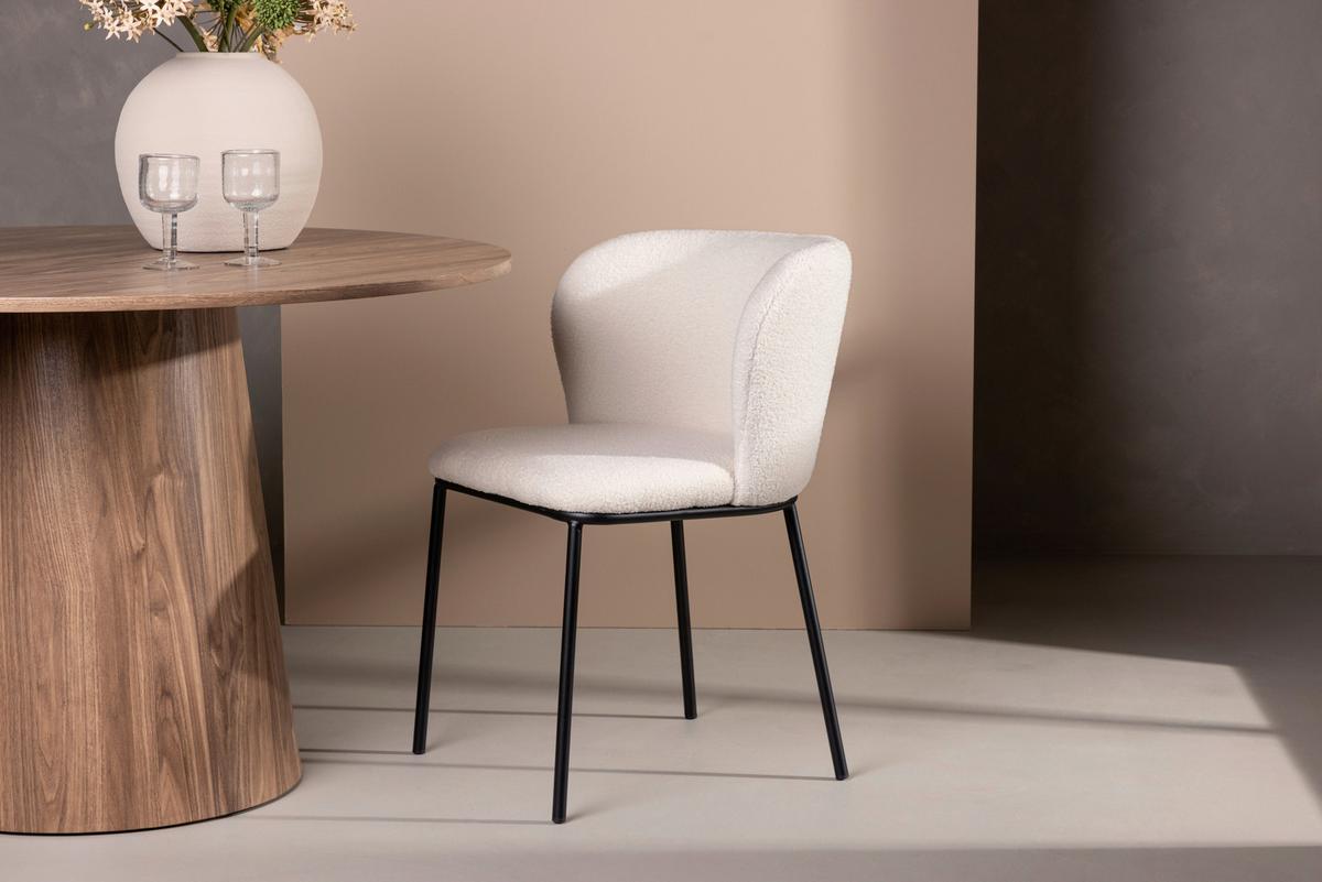 Stuhl-set Edina - Schwarz/Weiß, Design, Textil/Metall (56/55/76cm) - Livetastic