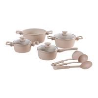 Sada hrncov 10-dielna - číra/béžová, Modern, kov/plast - Mömax