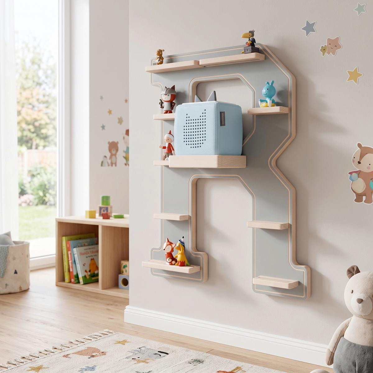 Kinderregal Boarti Grau B: 44 cm - Grau, MODERN, Holzwerkstoff (44/54/19cm) - Livetastic