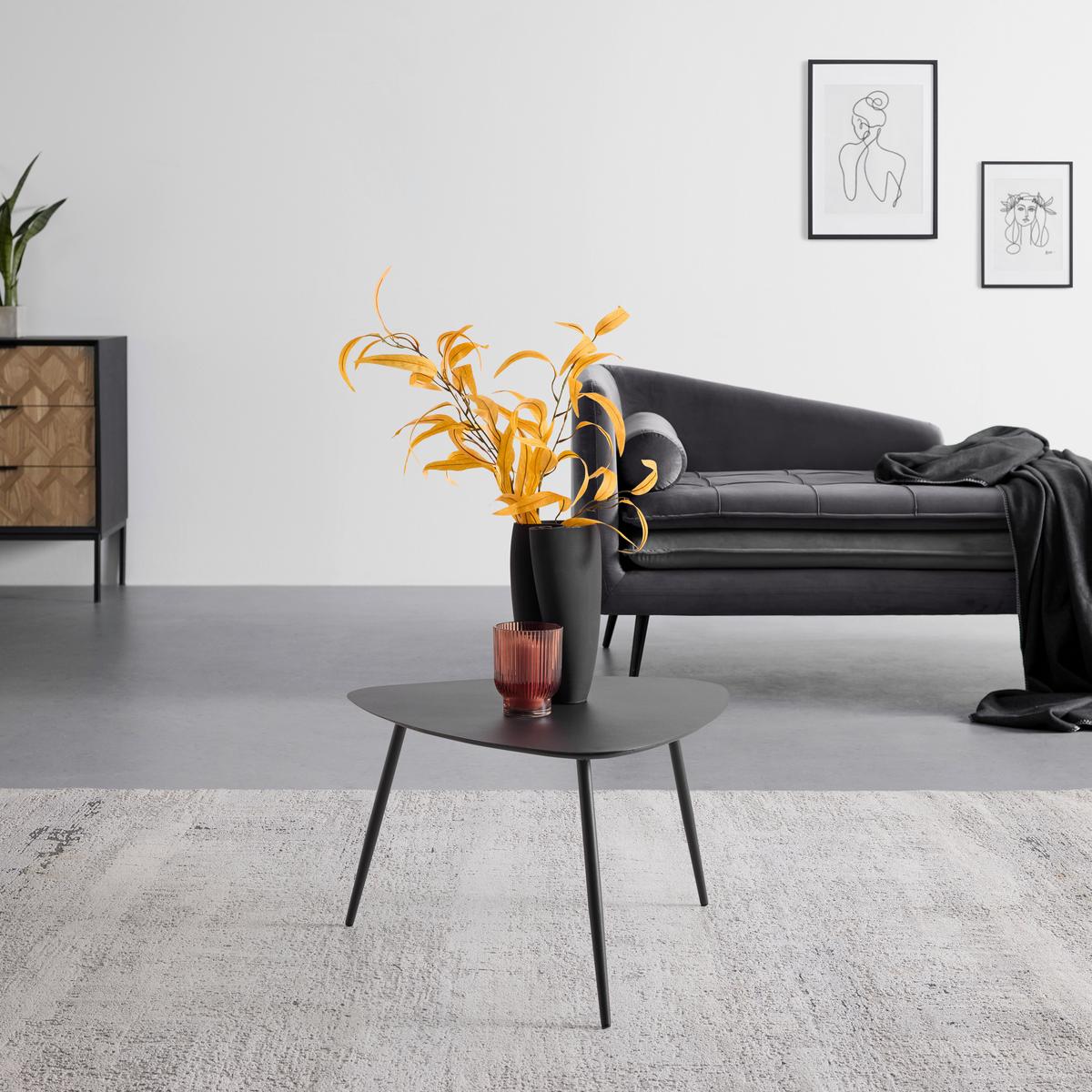 KONFERENČNÍ STOLEK FINE ČERNÁ - černá/tmavě šedá, Moderní, kov (56/35,5/57,5cm) - Mömax