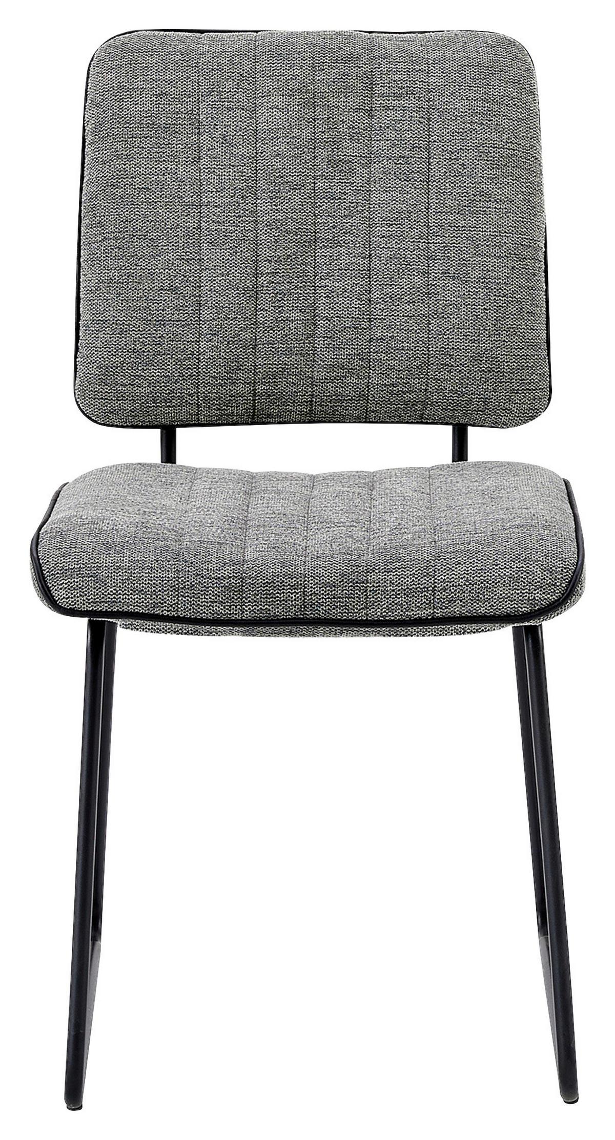 Stuhl-set Liam - Schwarz/Grau, MODERN, Textil/Metall (45/83/61cm) - MID.YOU