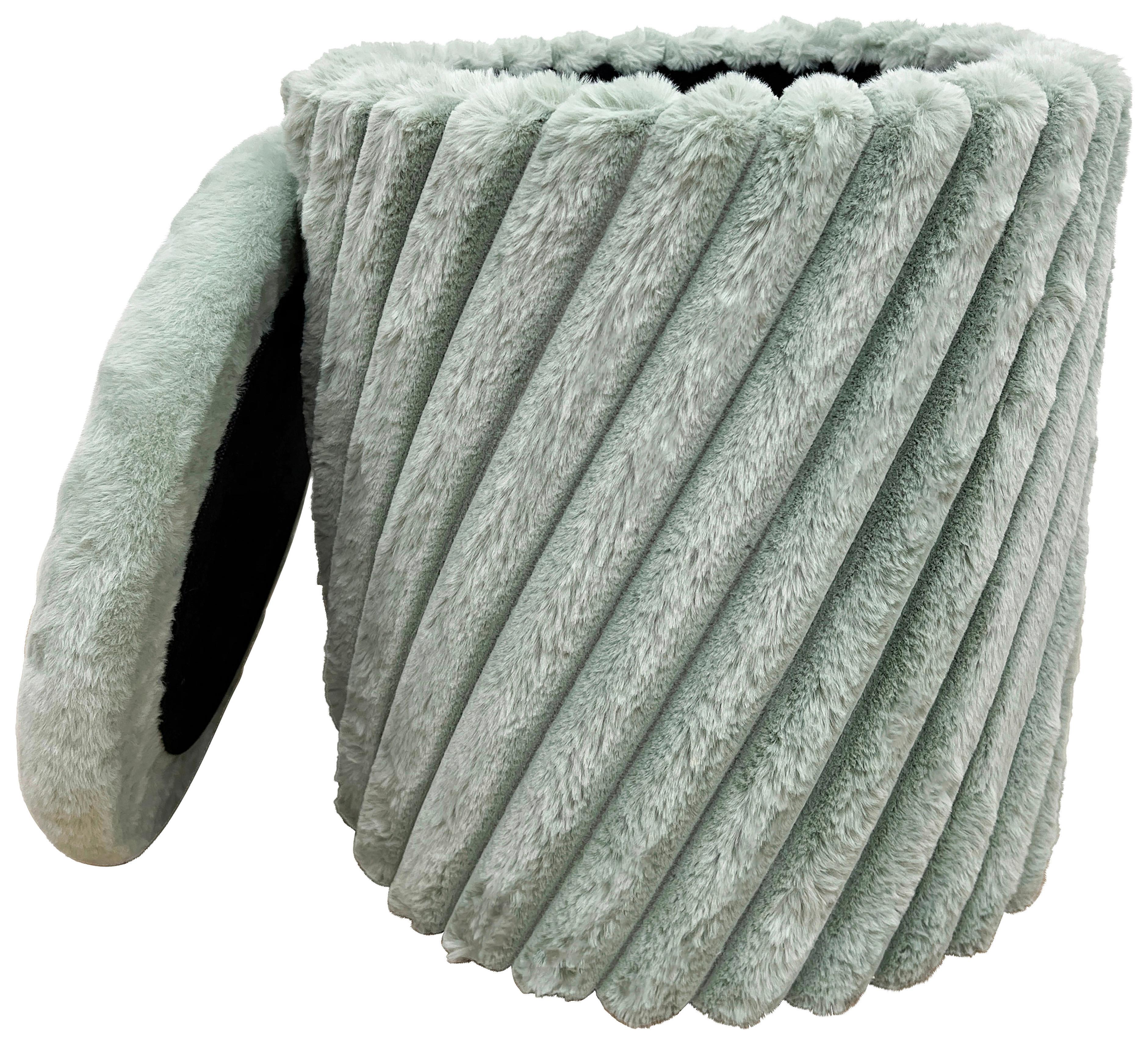 Taburetka CADY, zelená umelá kožušina - zelená, Romantik / Landhaus, kompozitné drevo/textil (37/40cm) - Mömax