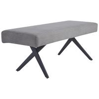 Sitzbank Ohne Lehne Cord Dunkelgrau, B: 140 Cm - Dunkelgrau/Schwarz, KONVENTIONELL, Textil/Metall (140/49/47cm) - MID.YOU