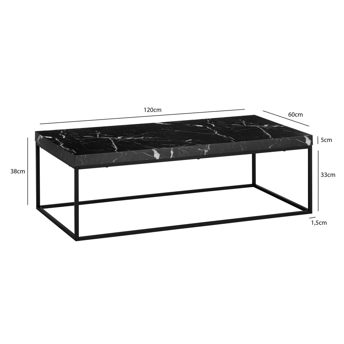 Konferenční stolek černá - černá, Design, kov/kompozitní dřevo (120/60/38cm) - Livetastic