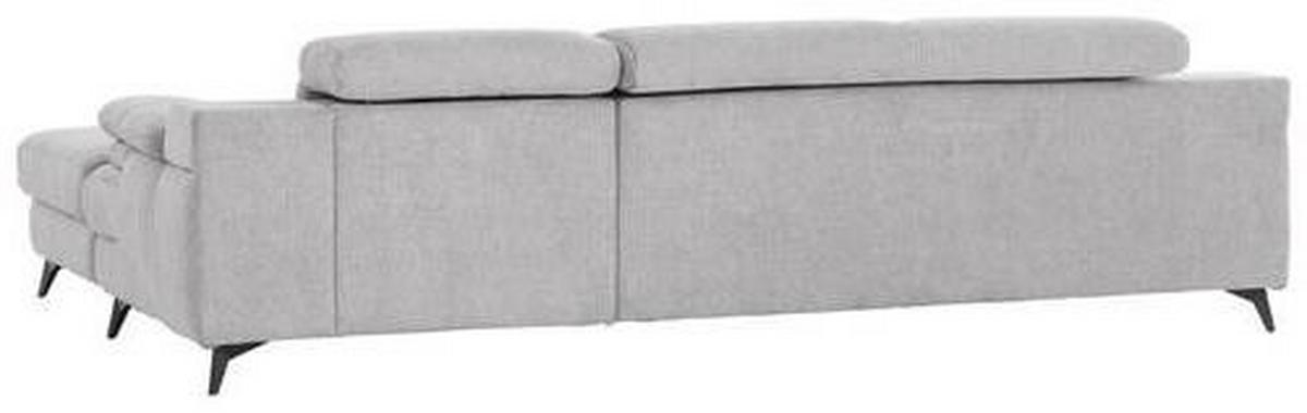 Ecksofa Titus Silberfarben Chenille - Silberfarben/Schwarz, Design, Textil (291/80-98/178cm) - Livetastic
