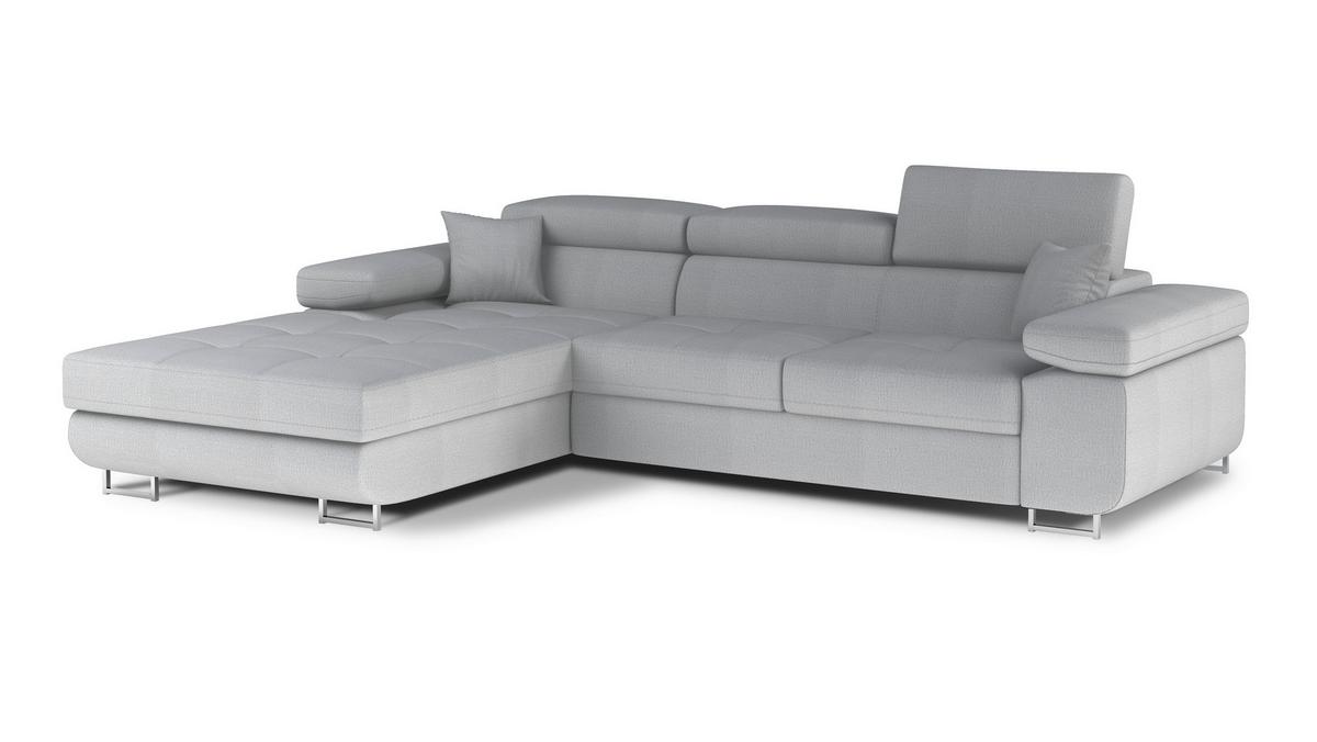 Ecksofa Armando Hellgrau S: 203x289 Cm - Chromfarben/Hellgrau, Design, Textil (203/289cm) - MID.YOU