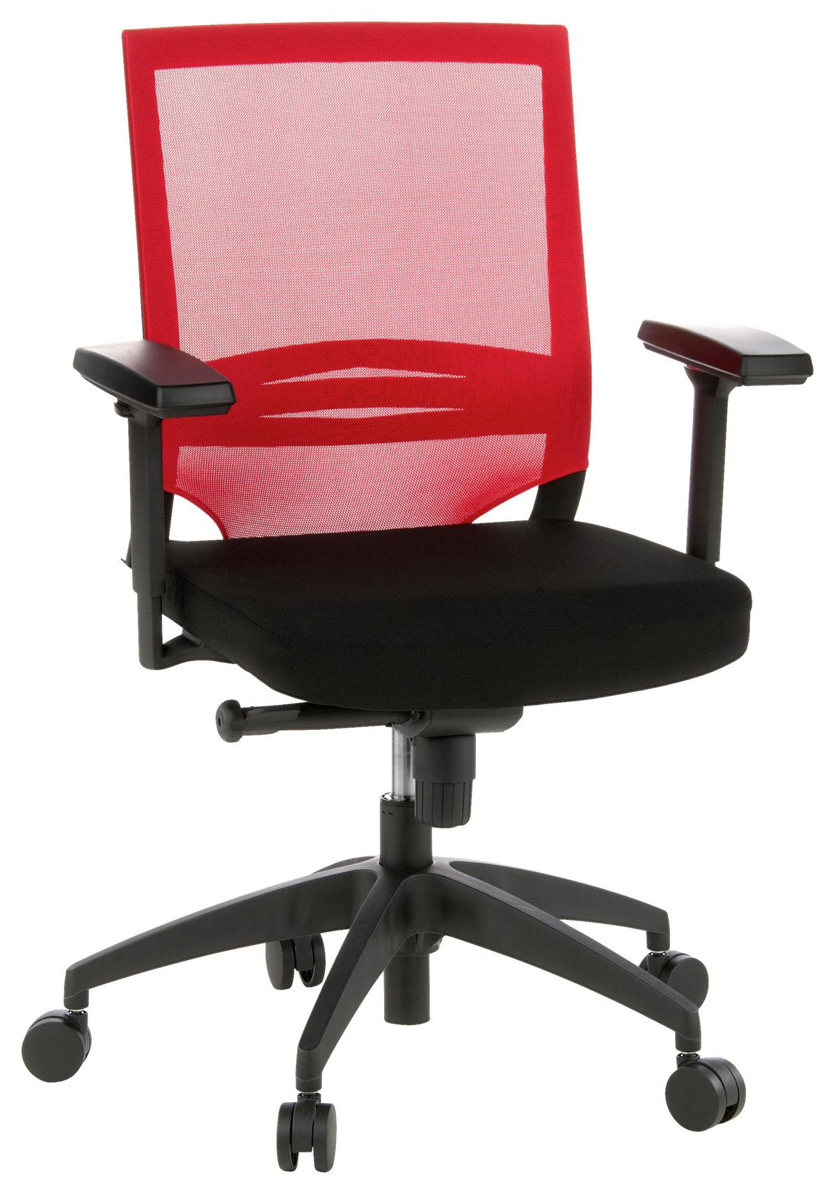 Drehstuhl Porto Base Rot/schwarz - Rot/Schwarz, MODERN, Kunststoff/Textil (59/108/44cm) - MID.YOU