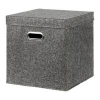 Skládací krabice BOBBY S VÍKEM - černá, Moderní, karton/textil (33/33/33cm) - Mömax