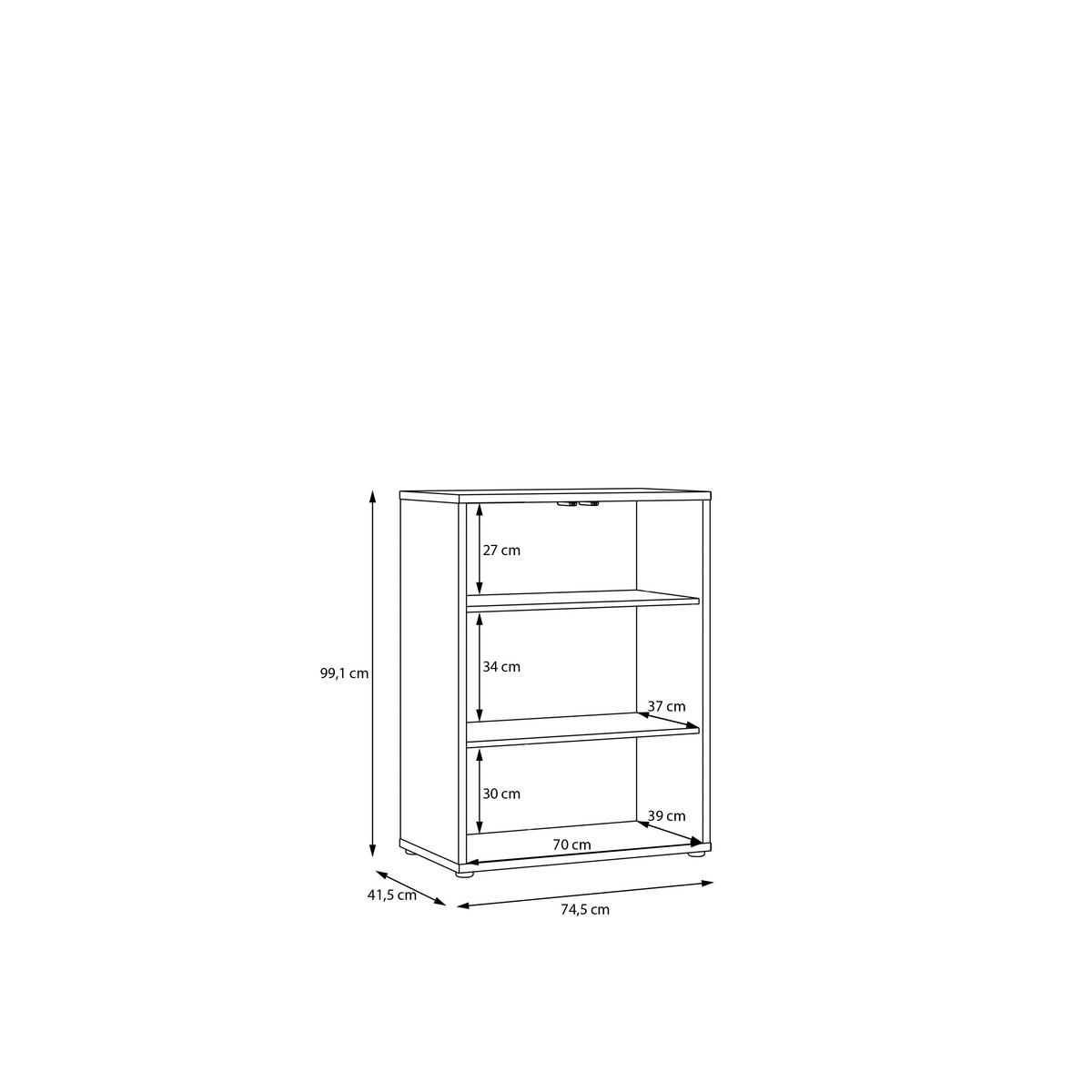 Komoda SPRINGS - barvy dubu, Moderní, kompozitní dřevo (74,5/99,1/41,5cm)