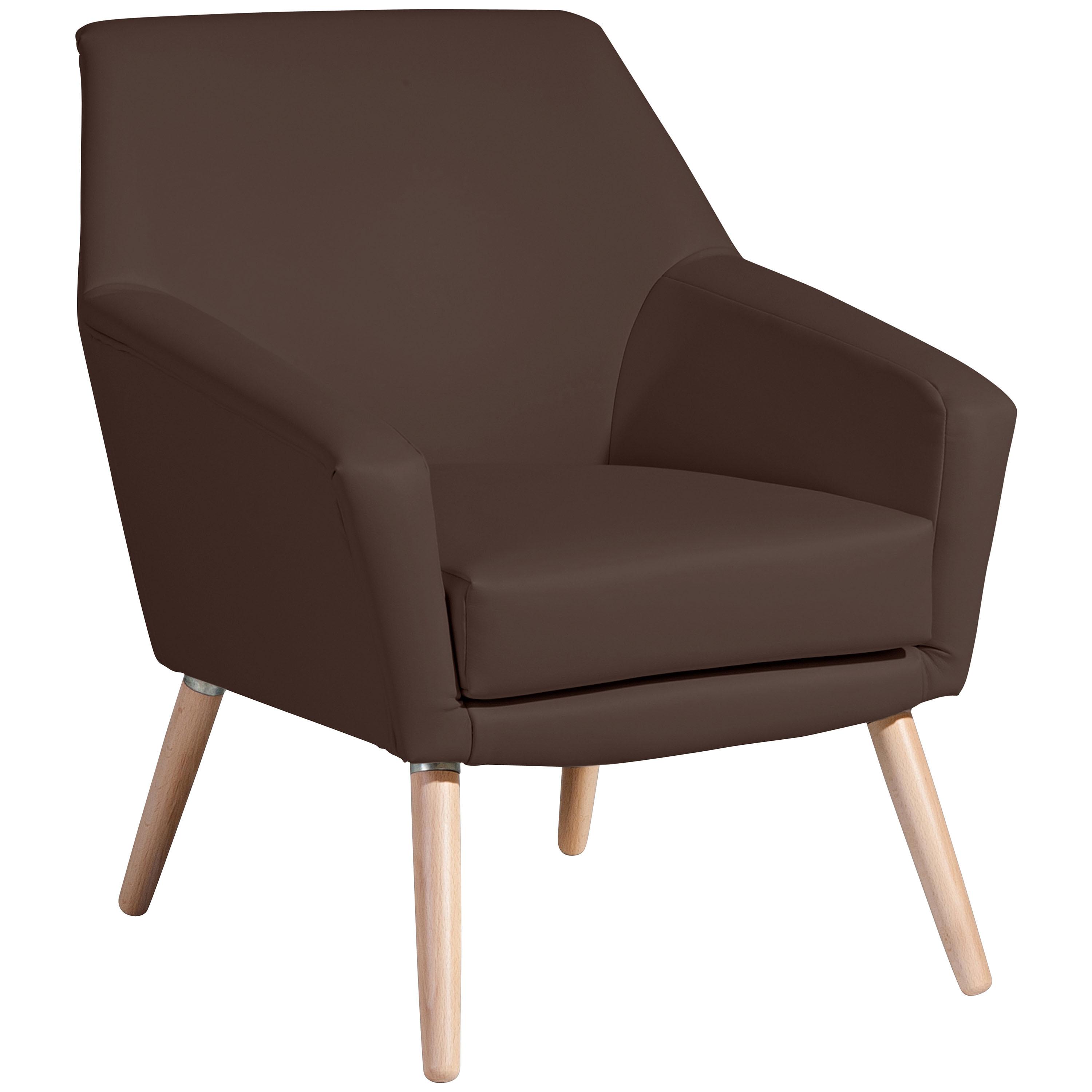 Polstersessel Mit Armlehnen Alegro Lederlook Braun - Buchefarben/Braun, Design, Textil (67/81/71cm) - Max Winzer