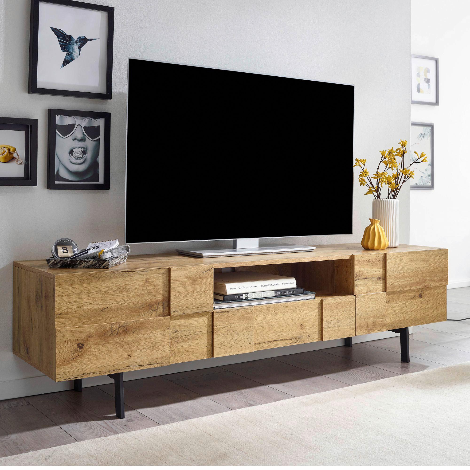 Lowboard Wohnling B: 160 Cm Braun - Schwarz/Braun, MODERN, Holzwerkstoff (160/46/43cm) - MID.YOU