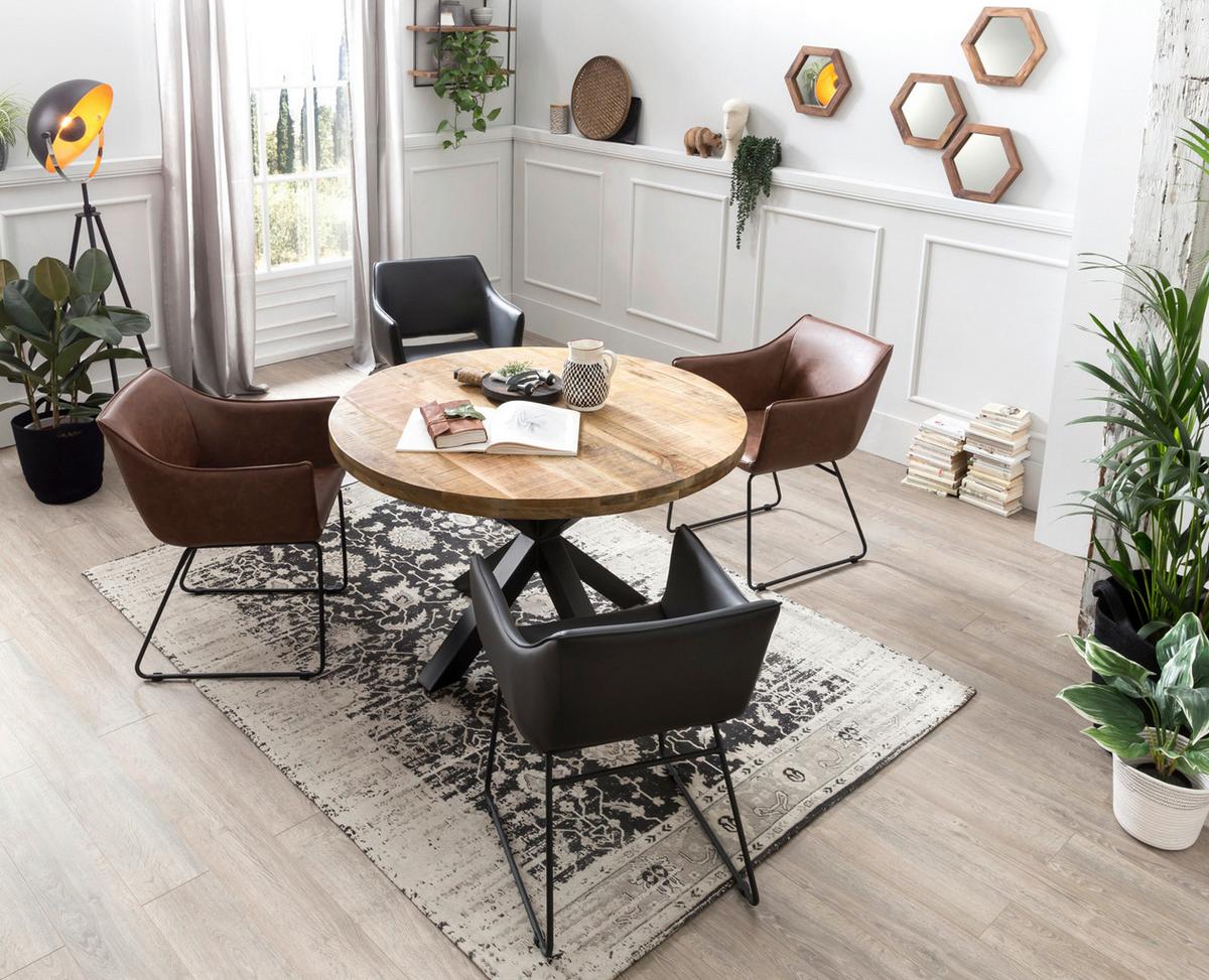 SPIEGEL Naturfarben B: 35cm - Naturfarben, Design, Glas/Holz (35/35/4cm) - MID.YOU