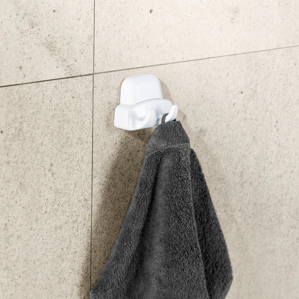 Wandhaken Pure Duo 17940100 - Weiß, KONVENTIONELL, Kunststoff (8/5,5/4,5cm) - Wenko