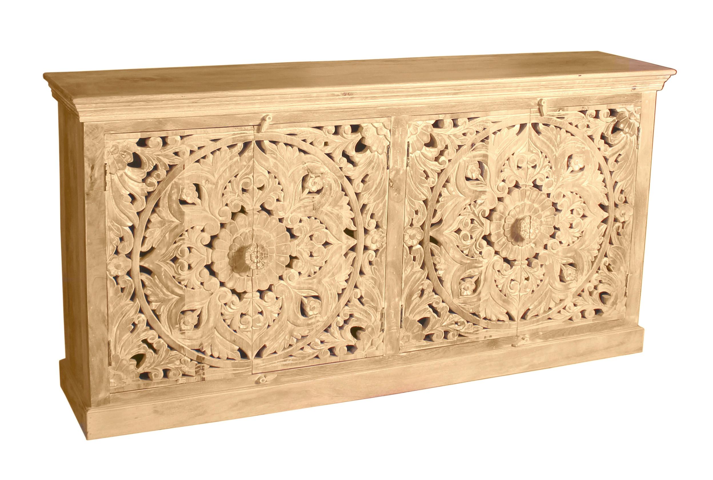 Sideboard Mangoholz B: 180cm - Naturfarben, Design, Holz (180/90/45cm) - MID.YOU