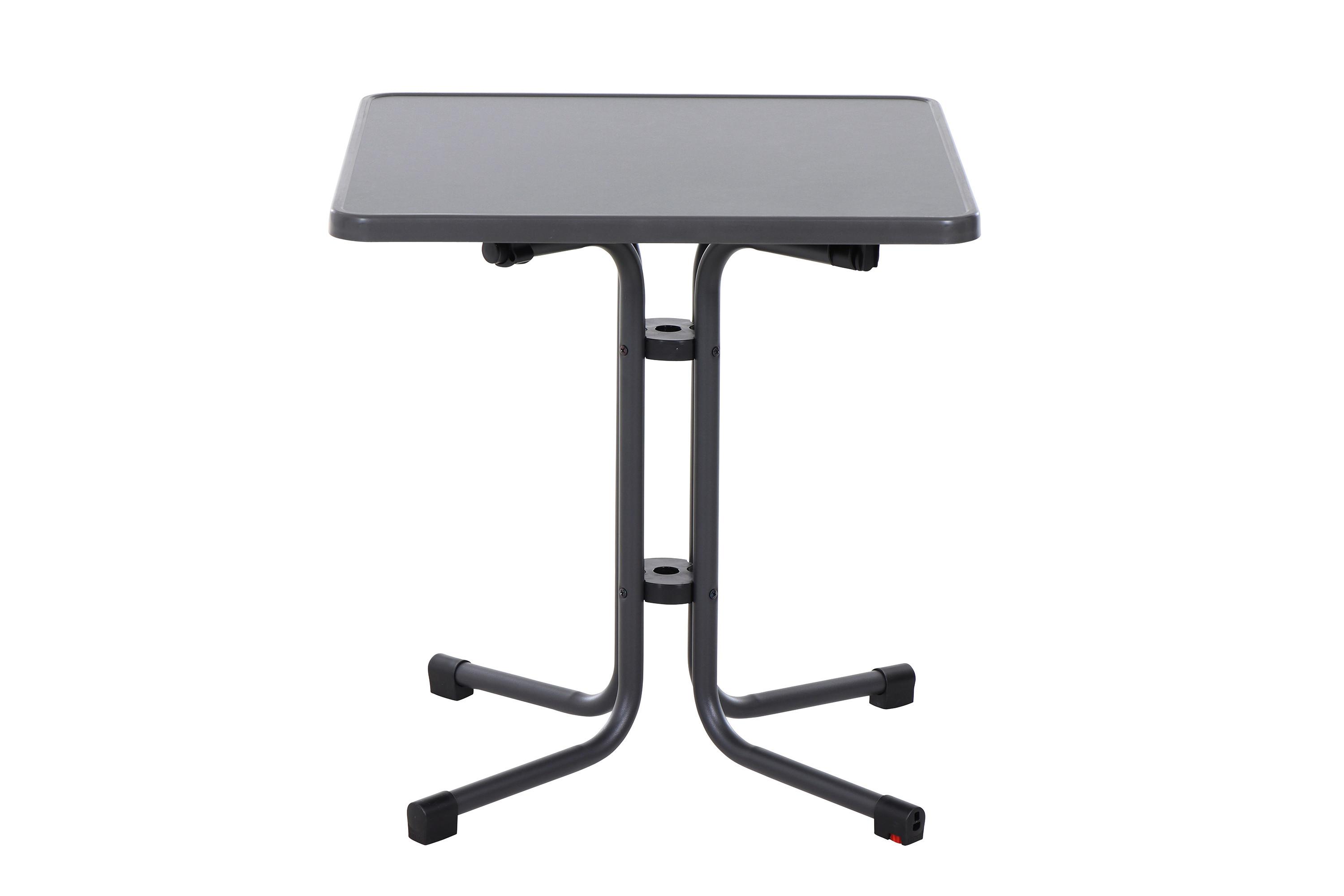 Gartentisch Klappbar Stahl, Holzwerkstoff L: 70 cm - Anthrazit, KONVENTIONELL, Holzwerkstoff/Metall (70/70/71cm) - Siena Garden