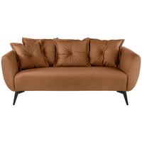 2,5 Sitzer Sofa Baggio Cognac B: 196 Cm - Cognac/Schwarz, MODERN, Textil (196/94/103cm) - Livetastic