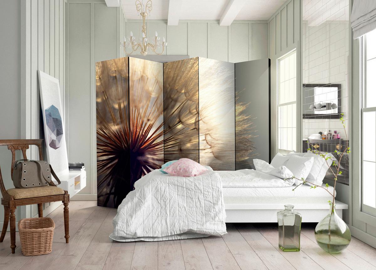 Paravent Honig Beige B: 225 Cm - Beige/Honig, Basics, Holz/Textil (225/172/3cm) - artgeist