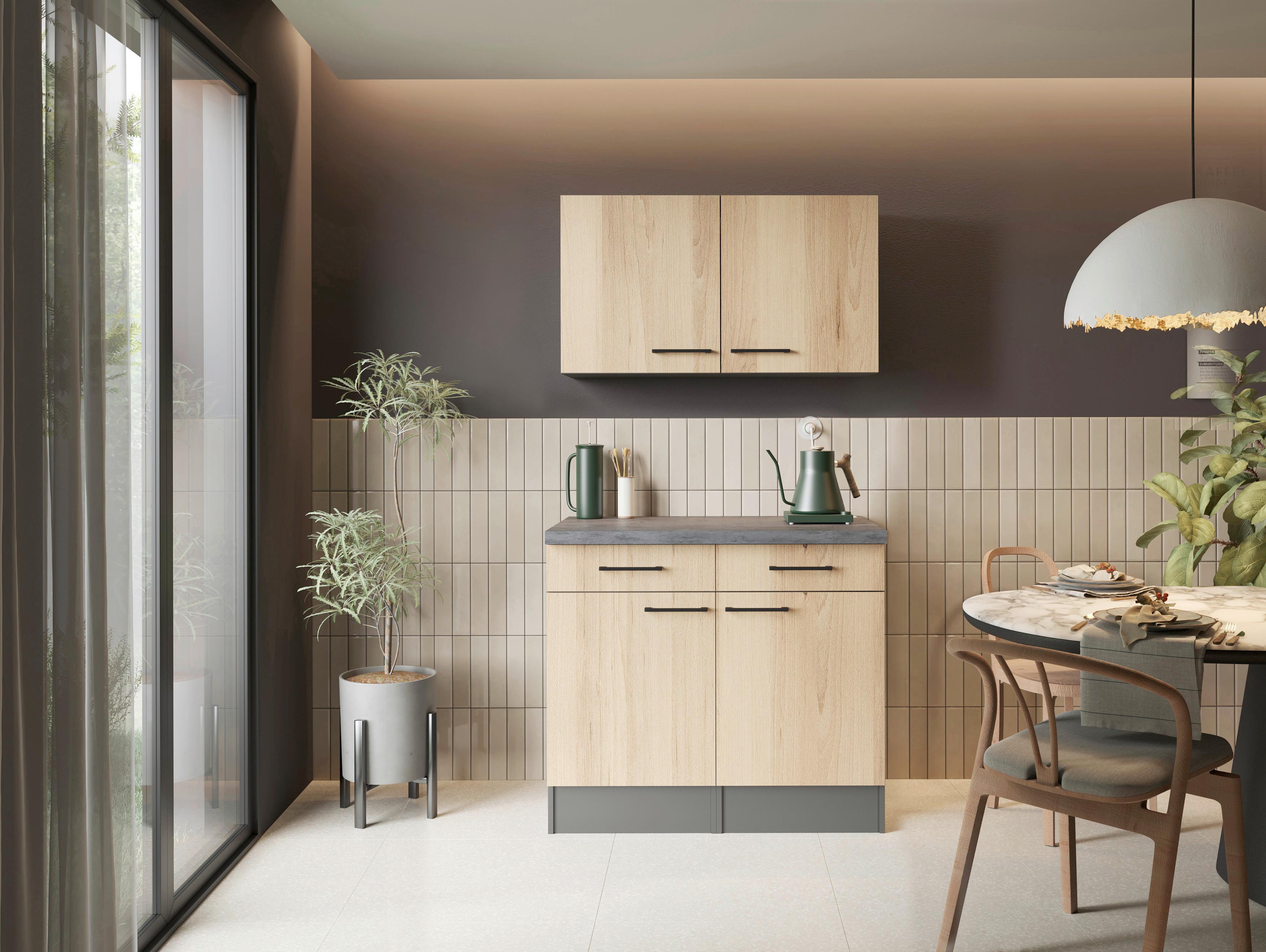 BUFFET Oliver, Grau Artisan B: 100 cm - Eiche Artisan/Grau, Trend, Holzwerkstoff (100/200/60cm) - Respekta