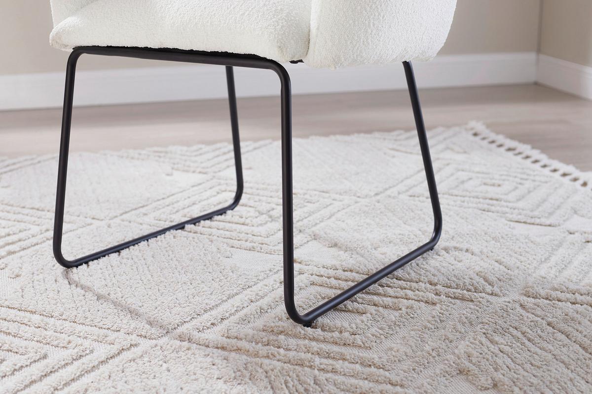 Armlehnstuhl Weiß B: 73,5 Cm - Schwarz/Weiß, MODERN, Textil/Metall (73,5/87/64,5cm) - Livetastic