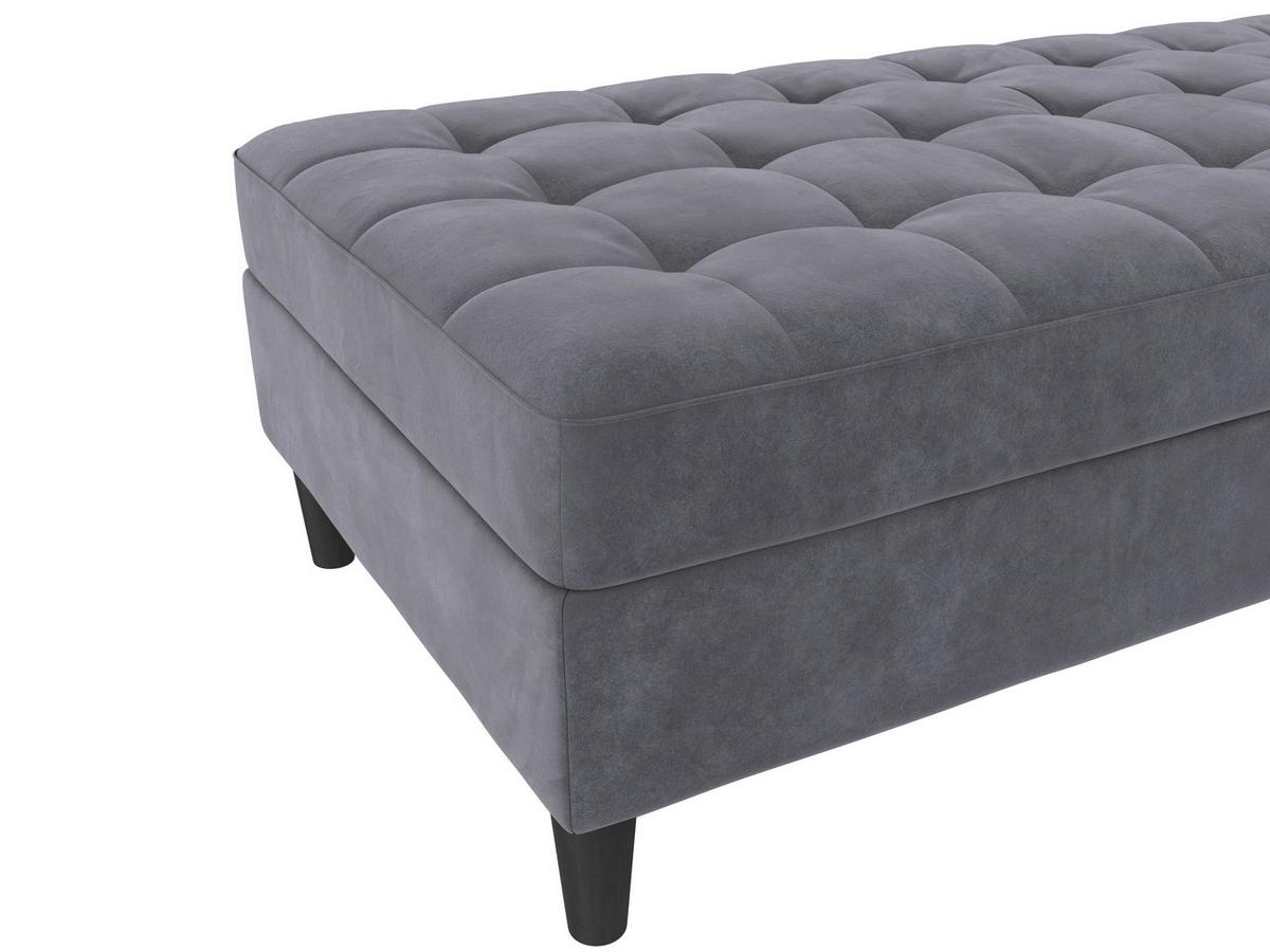Hocker Palermo Dunkelgrau, mit Stauraum - Dunkelgrau/Schwarz, Basics, Textil (130/43/69cm) - Livetastic