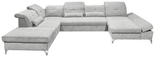 Ecksofa Melfi Hellgrau U: 245 cm - Silberfarben/Hellgrau, MODERN, Textil (245/350/168cm) - MID.YOU