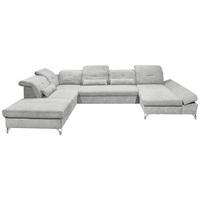 Ecksofa Melfi Hellgrau U: 245 cm - Silberfarben/Hellgrau, MODERN, Textil (245/350/168cm) - MID.YOU