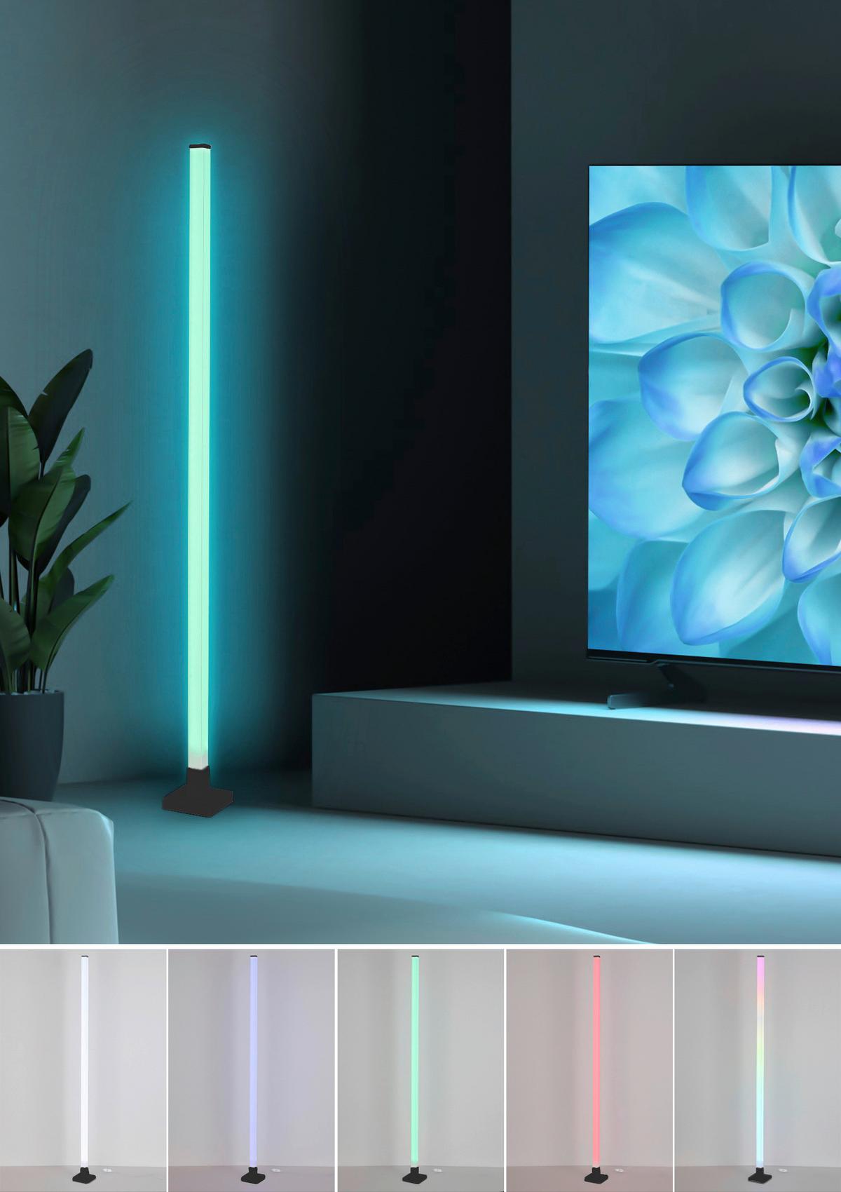 Led-stehleuchte Selena - Schwarz/Weiß, MODERN, Kunststoff (12,5/12,5/150cm) - Luca Bessoni