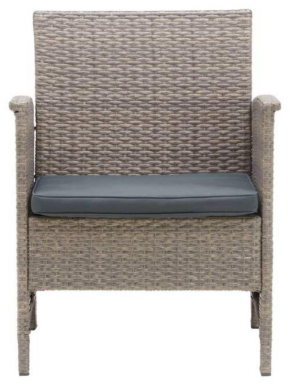 Loungegarnitur Barbara Aus Metall/Kunststoff/Glas - Dunkelgrau/Schwarz, MODERN, Glas/Kunststoff - Luca Bessoni