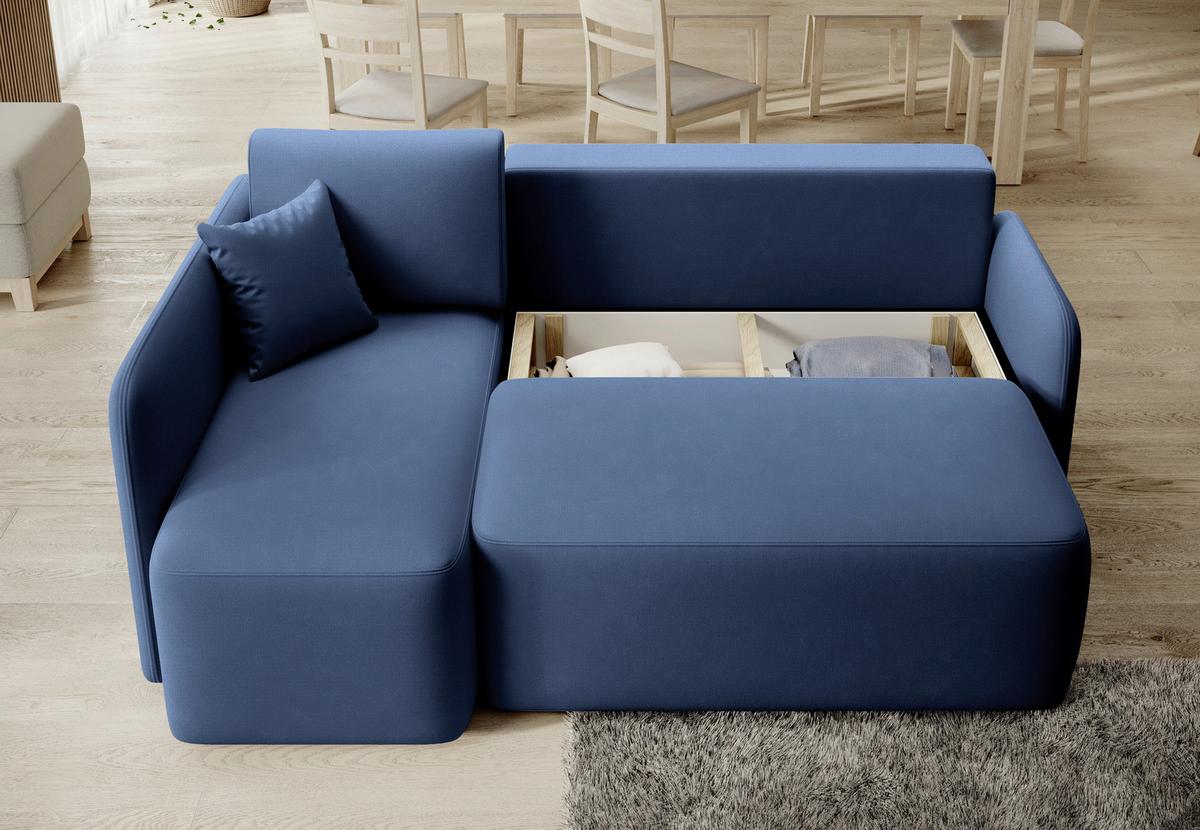 Ecksofa Hadson Blau S: 150x206 Cm - Blau/Schwarz, Design, Textil (150/206cm) - P & B