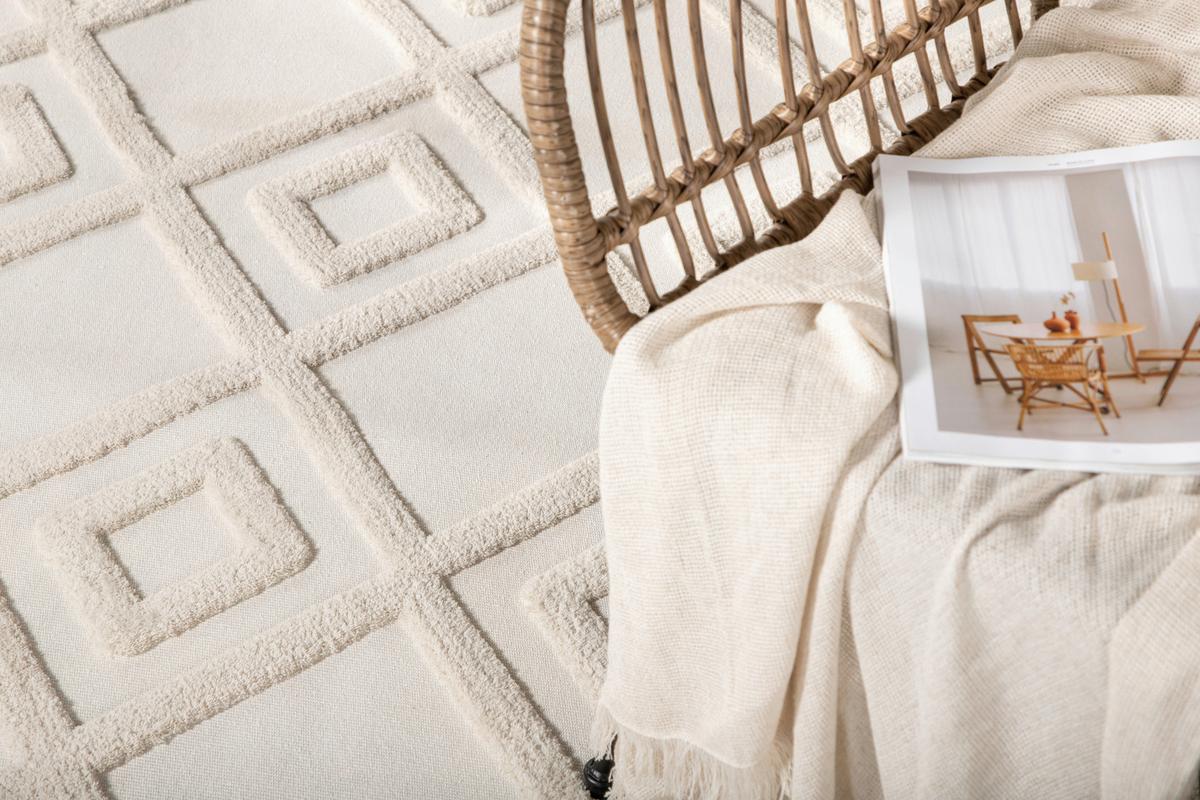 Flachwebteppich Towa - Weiß, LIFESTYLE, Textil (160/230cm) - P & B