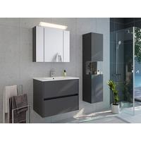 BADEZIMMER Limes, Graphitfarben B: 70 cm - Graphitfarben/Weiß, Basics, Keramik/Holzwerkstoff (70cm) - MID.YOU