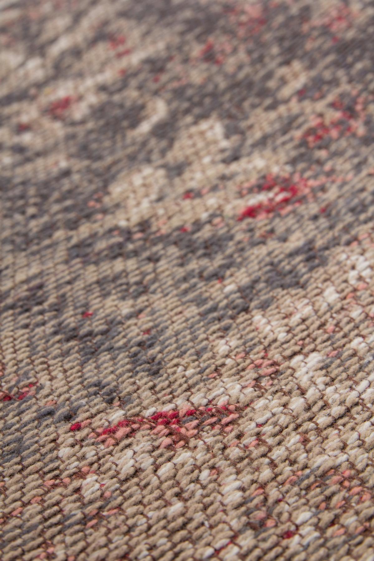 Pouf Solitaire Grau/Rot/Beige B: 42 cm - Beige/Rot, Design, Textil (42/42/45cm) - Kayoom