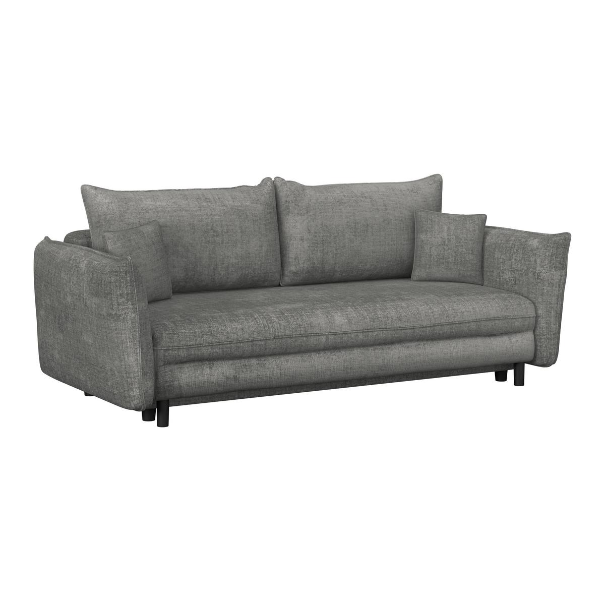 Schlafsofa Kairo Grau, Lf: ca. 190x150cm - Schwarz/Grau, ROMANTIK / LANDHAUS, Holz/Kunststoff (230/90/115cm) - James Wood