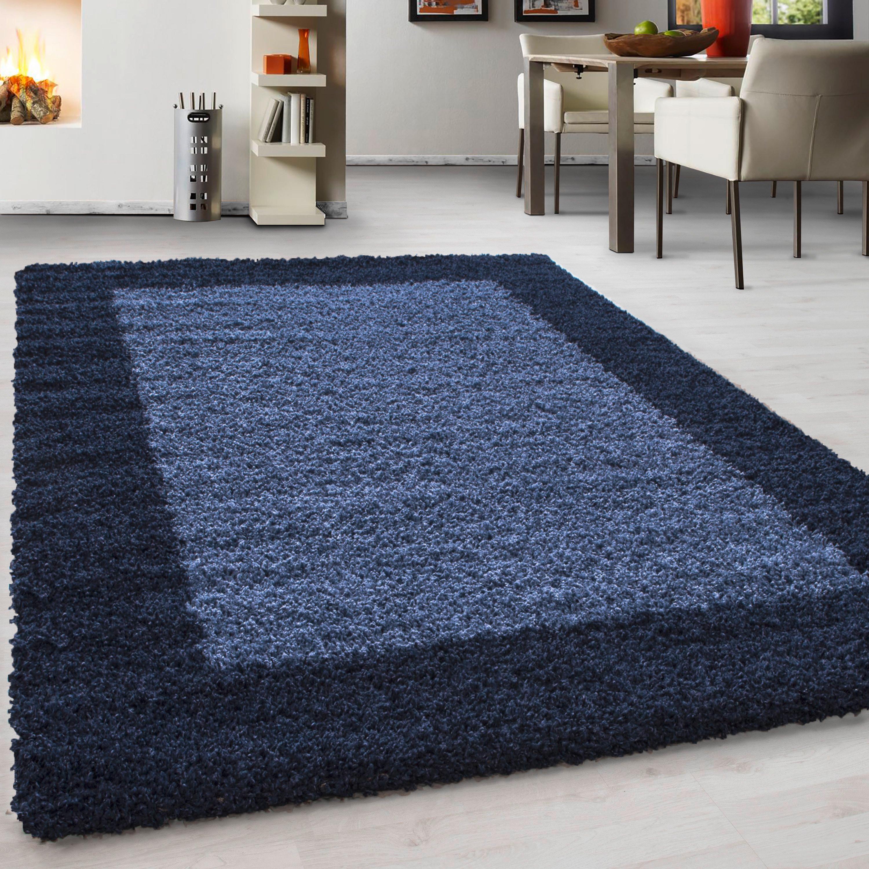 Hochflor Teppich Dunkelblau Life 240x340 cm - Blau/Dunkelblau, KONVENTIONELL, Textil (240/340cm) - Novel