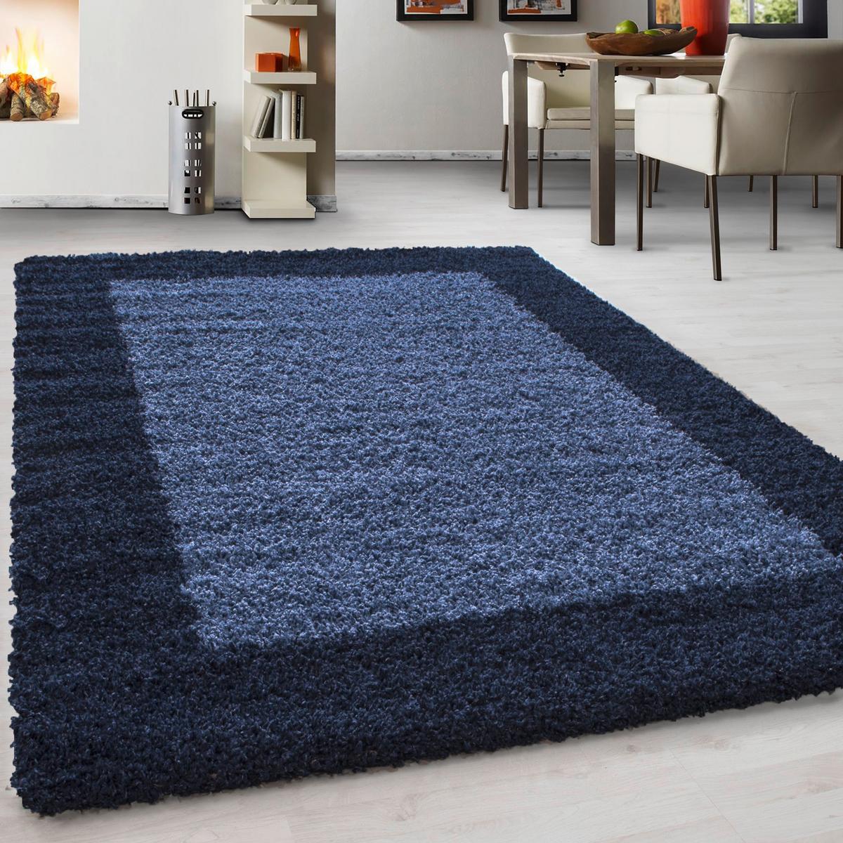 Hochflor Teppich Dunkelblau Life 240x340 Cm - Blau/Dunkelblau, KONVENTIONELL, Textil (240/340cm) - Novel