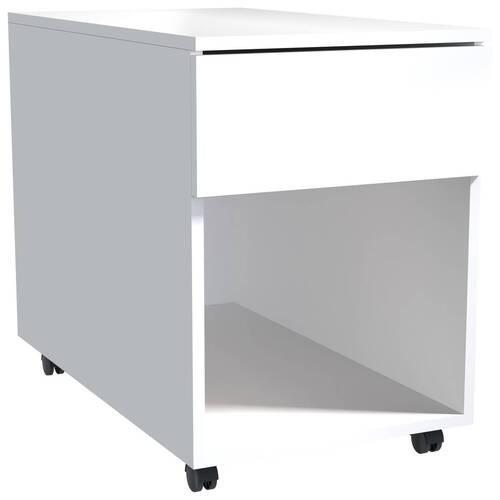Rollcontainer Weiß Dalrosa 39x55x70 cm - Weiß, MODERN, Holzwerkstoff/Kunststoff (39/55/70cm) - MID.YOU