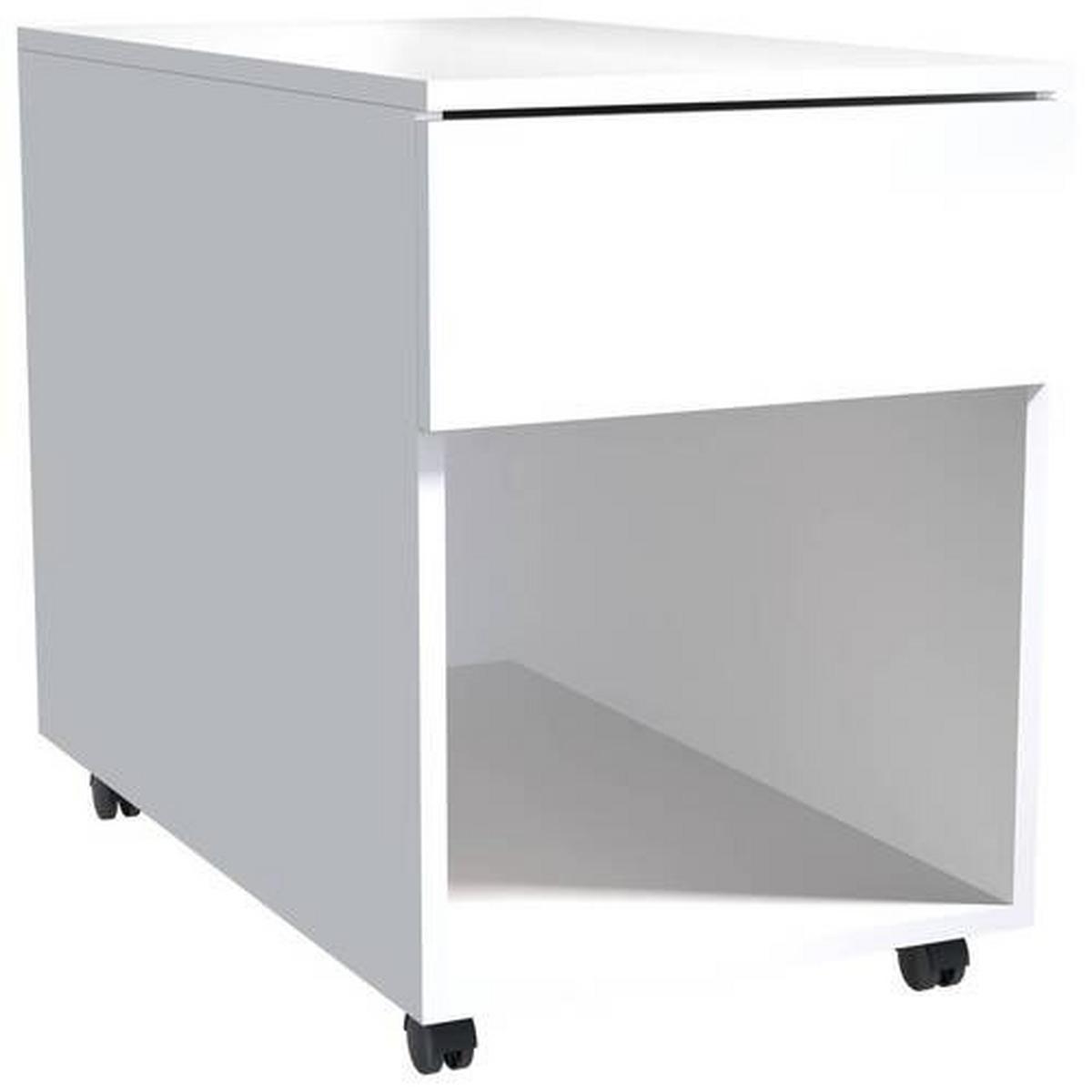 Rollcontainer Weiß Dalrosa 39x55x70 cm - Weiß, MODERN, Holzwerkstoff/Kunststoff (39/55/70cm) - MID.YOU