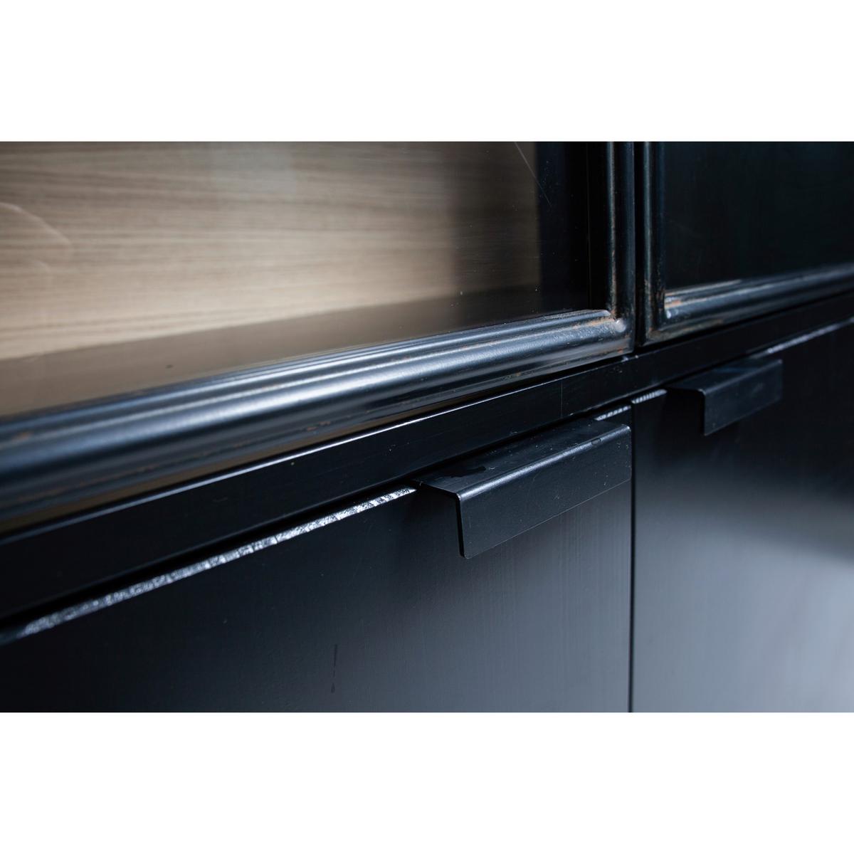 Vitrine Sivan Schwarz B: 100 Cm - Schwarz, Design, Glas/Holz (100/200/40cm) - Livetastic