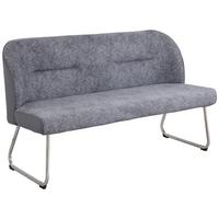 Sitzbank Astrid - Grau/Nickelfarben, KONVENTIONELL, Textil/Metall (157/89/65cm)