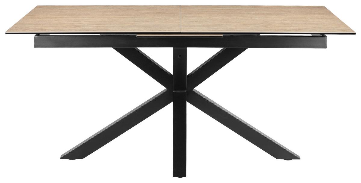 Esstisch Lotus Schwarz/Beige L: 168-210 cm - Beige/Schwarz, MODERN, Glas/Keramik (168-210/90/76cm) - MID.YOU