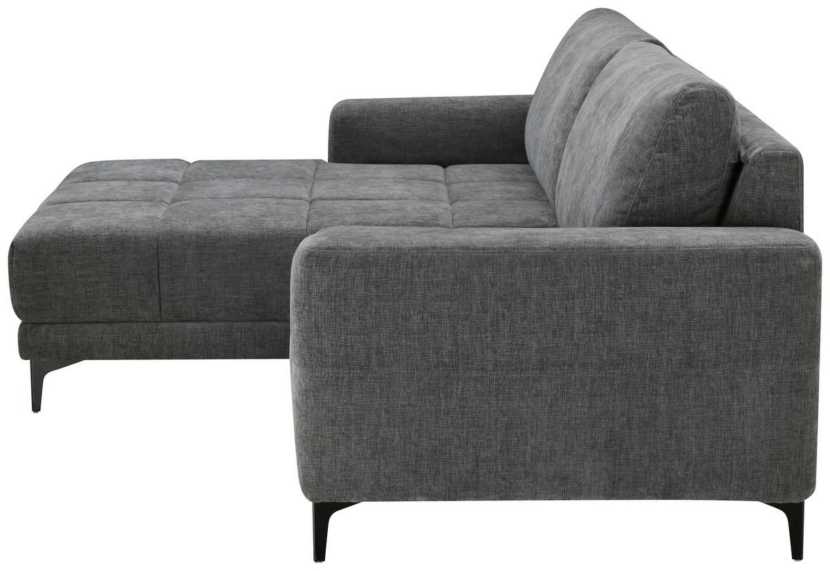 Ecksofa mit Relaxfunktion Chandler - Dunkelgrau/Schwarz, MODERN, Textil (165/246cm) - MID.YOU
