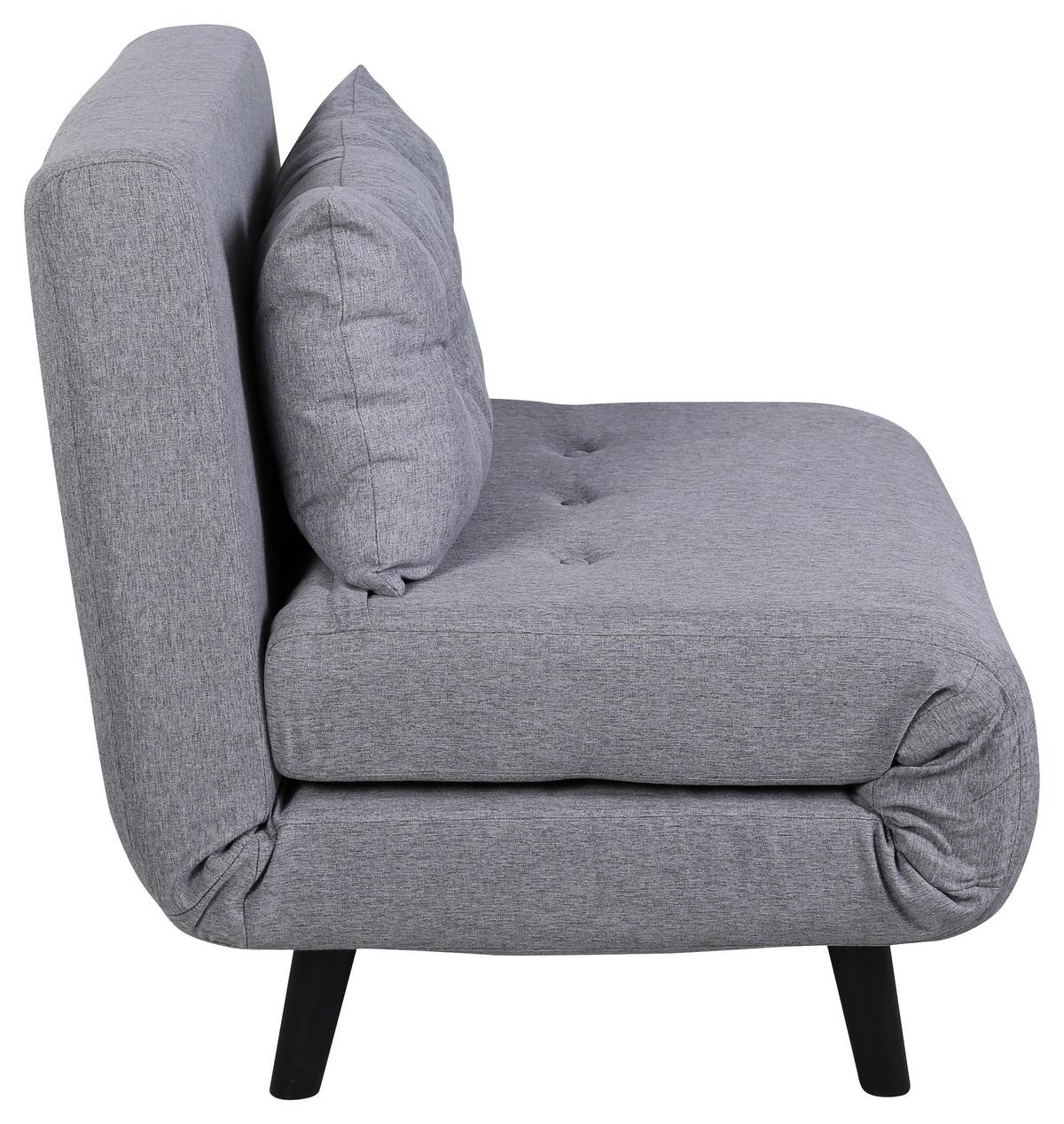 Schlafsessel Vicky - Schwarz/Grau, Design, Textil/Metall (70/88/80cm) - Livetastic