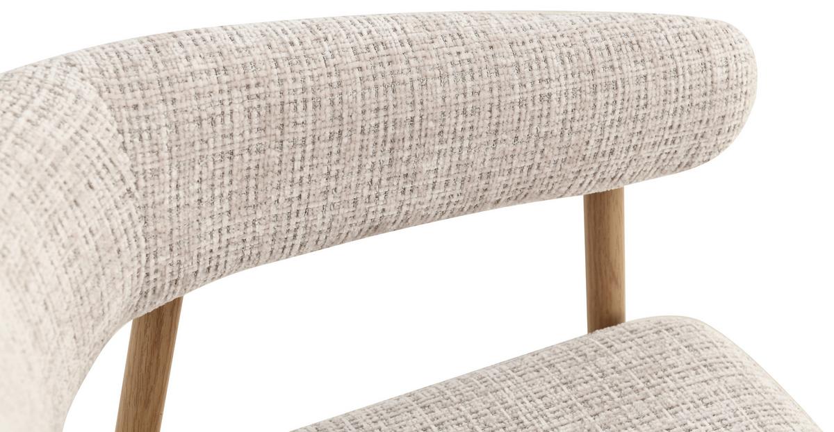 Barhocker Flora Beige/Eichefarben B: 53 cm - Eichefarben/Beige, MODERN, Holz/Textil (53/93/55cm) - Livetastic