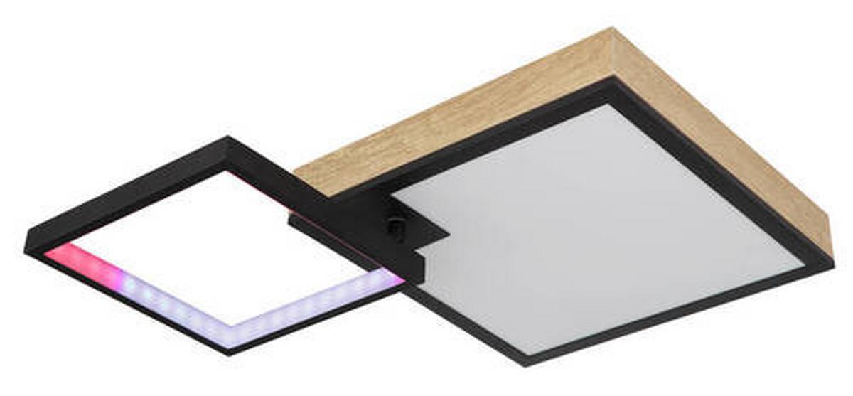LED-Deckenleuchte 41392-21 - Dunkelbraun/Opal, Natur, Holzwerkstoff/Kunststoff (60/41/10cm) - Globo