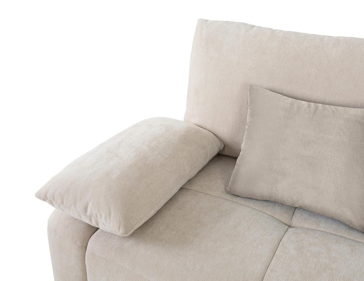 Schlafsofa Hello Lux 3Dl Beige B: 240cm - Beige/Schwarz, Design, Textil (240/93/108cm) - MID.YOU