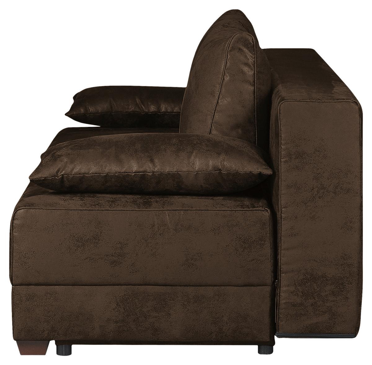 Schlafsofa Dingo, Dunkelbraun B: 202 cm - Dunkelbraun, Design, Textil (202/85/110cm) - MID.YOU