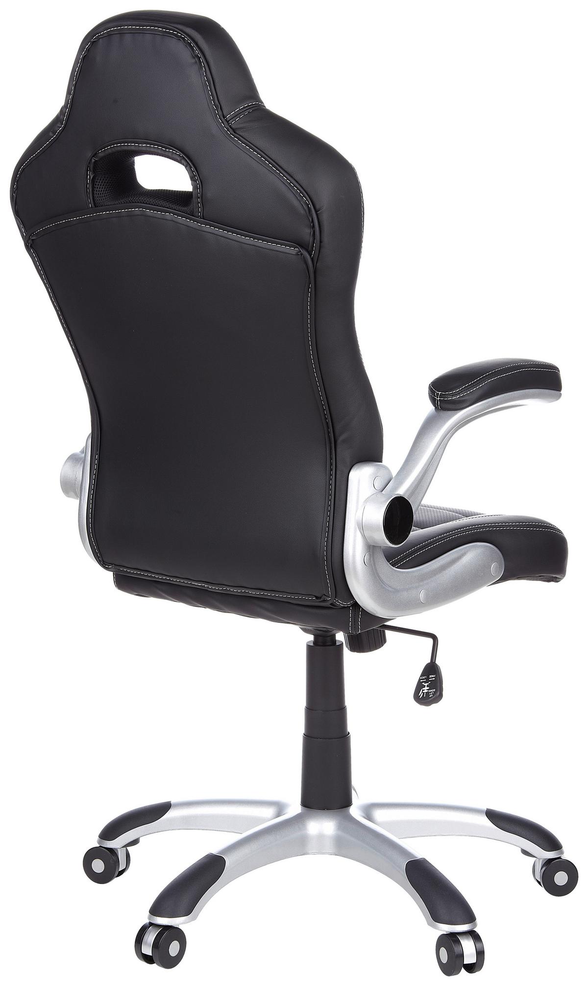 Gamingstuhl Game Sport Grau/schwarz/weiß - Silberfarben/Schwarz, MODERN, Kunststoff/Textil (64/118/57cm) - MID.YOU
