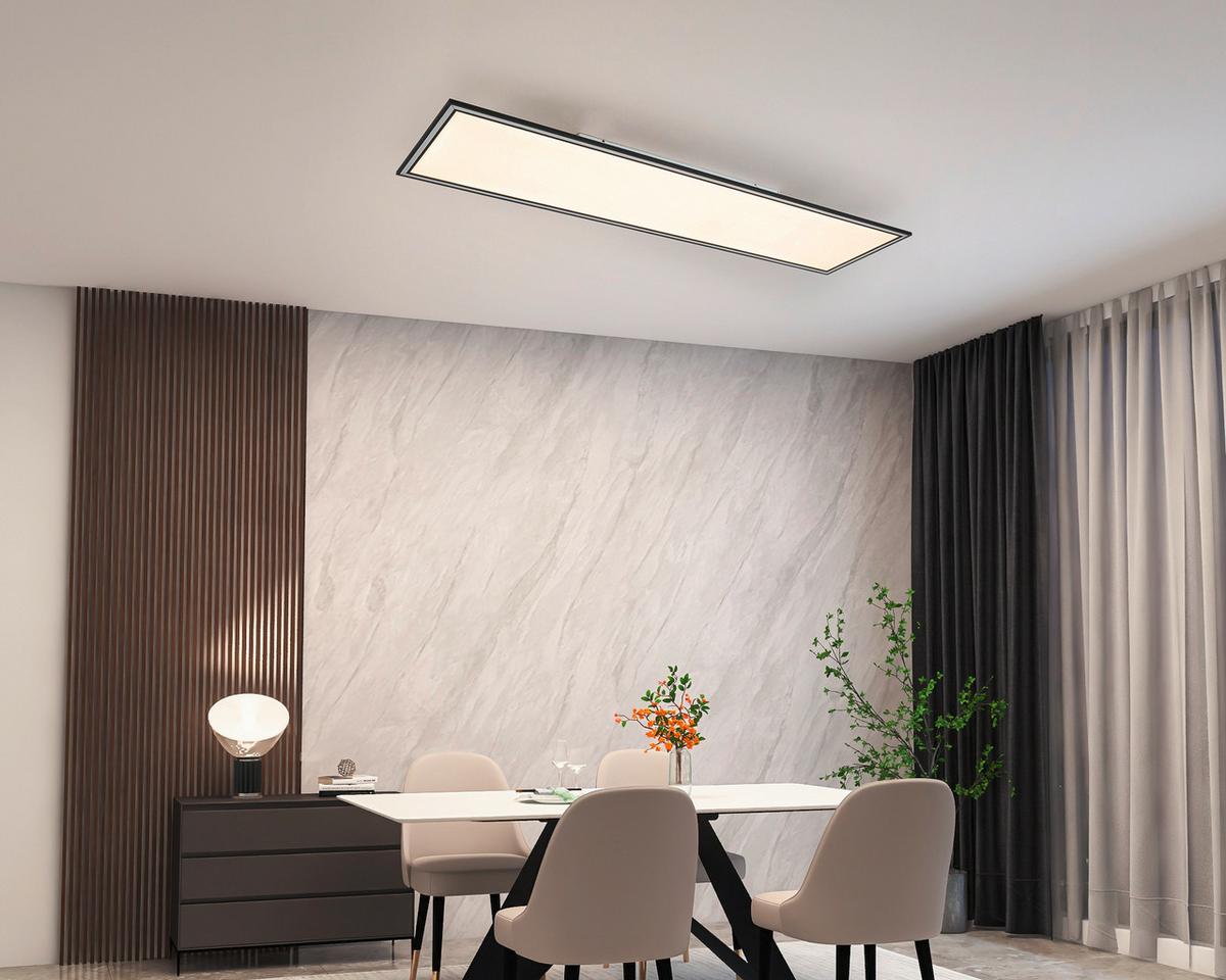 Led Mennyezeti Lámpa Bruno - krómszínű/fekete, Modern, műanyag/fém (120/30/7,5cm) - Luca Bessoni