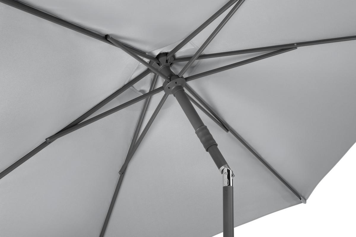 Sonnenschirm Sevilla BxHxT: 270x270x246 cm Silbergrau - Anthrazit/Silberfarben, Basics, Textil/Metall (270/270/246cm) - Schneider