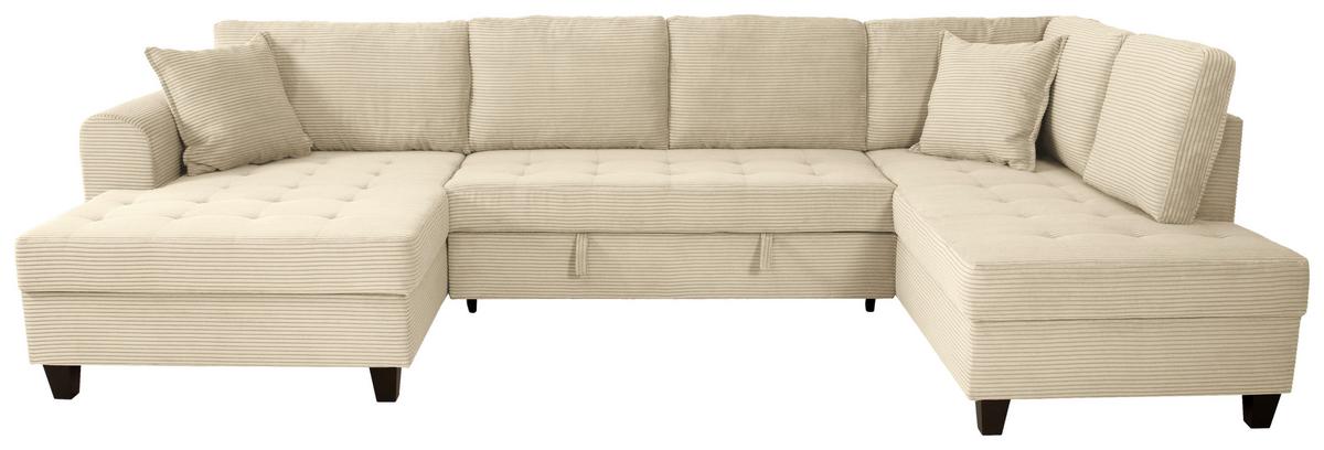 Wohnlandschaft Moritz Creme U-Form: 155x324x178 Cm - Creme, Trend, Textil (155/324/178cm)